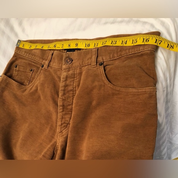 Boden Velour Velvet Trouser Pants Brown Buttonfly Womens Size 34 R - Picture 9 of 16